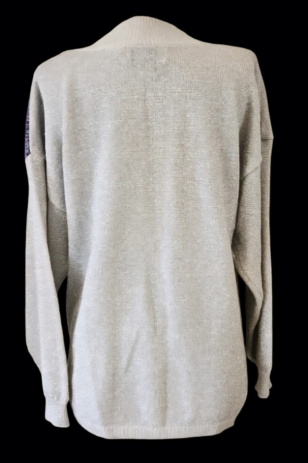 1980s SHENANIGANS Metallic Silver Black And Purple Color Block Sweater Sz Small
