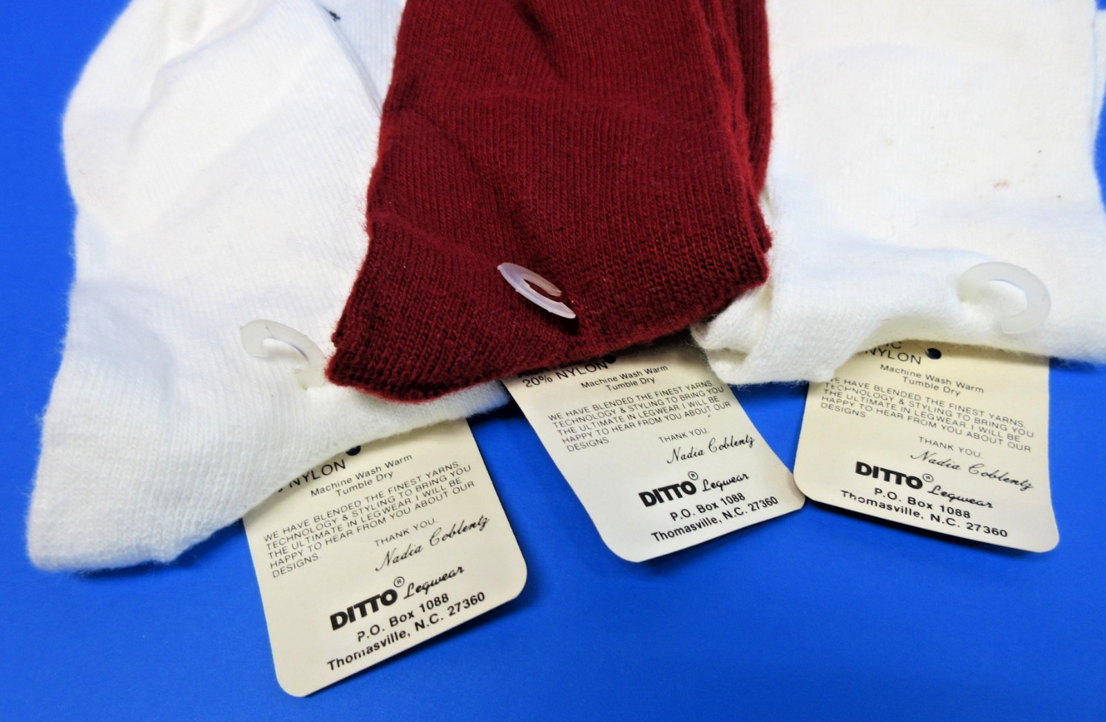 3 Pairs Vtg 1980s DITTO Legwear Sportive Socks Sz 9-11 Golf Sports