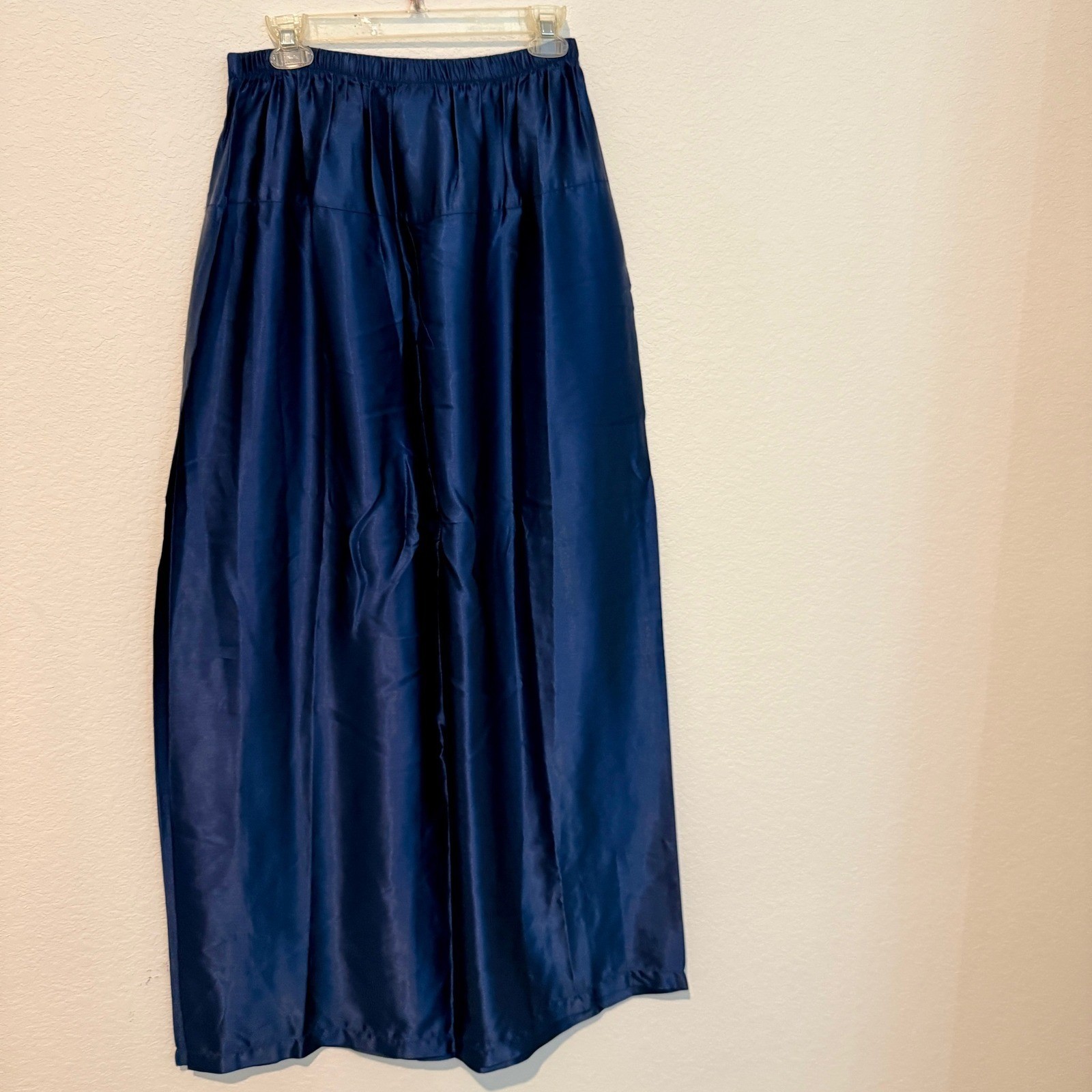Fashahnn Chicago Brocade Duster & Skirt Set Womens L Navy Blue Floral