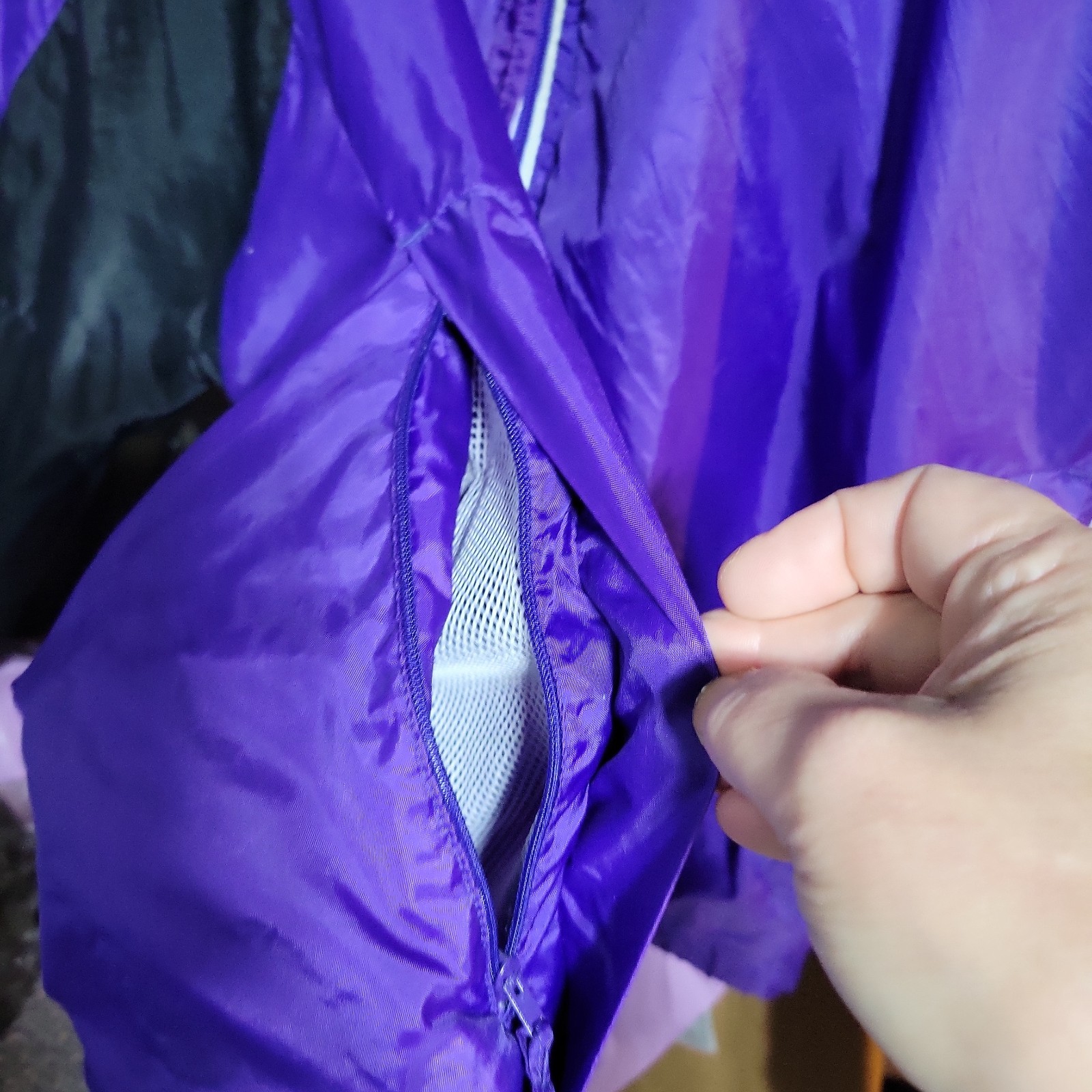 80s 90s L Windbreaker Set Jacket Pants Retro Purple Blak Track Suit Jacket Pants