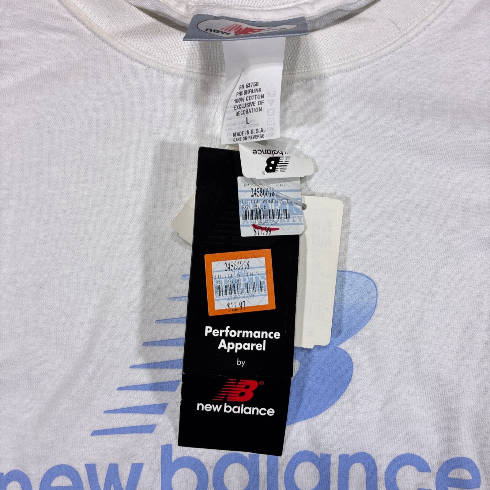 Vintage Deadstock New Balance Shirt Women Large White Made in USA Running