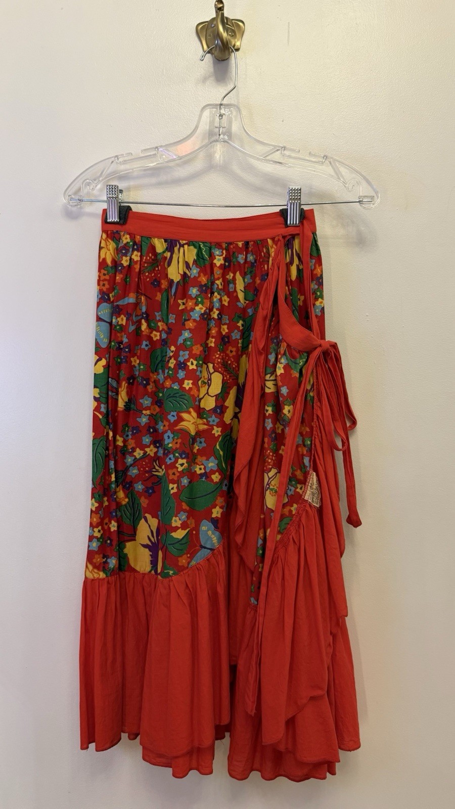 Yves Saint Laurent 1970’s Floral Print Vintage Wrap Skirt RARE YSL