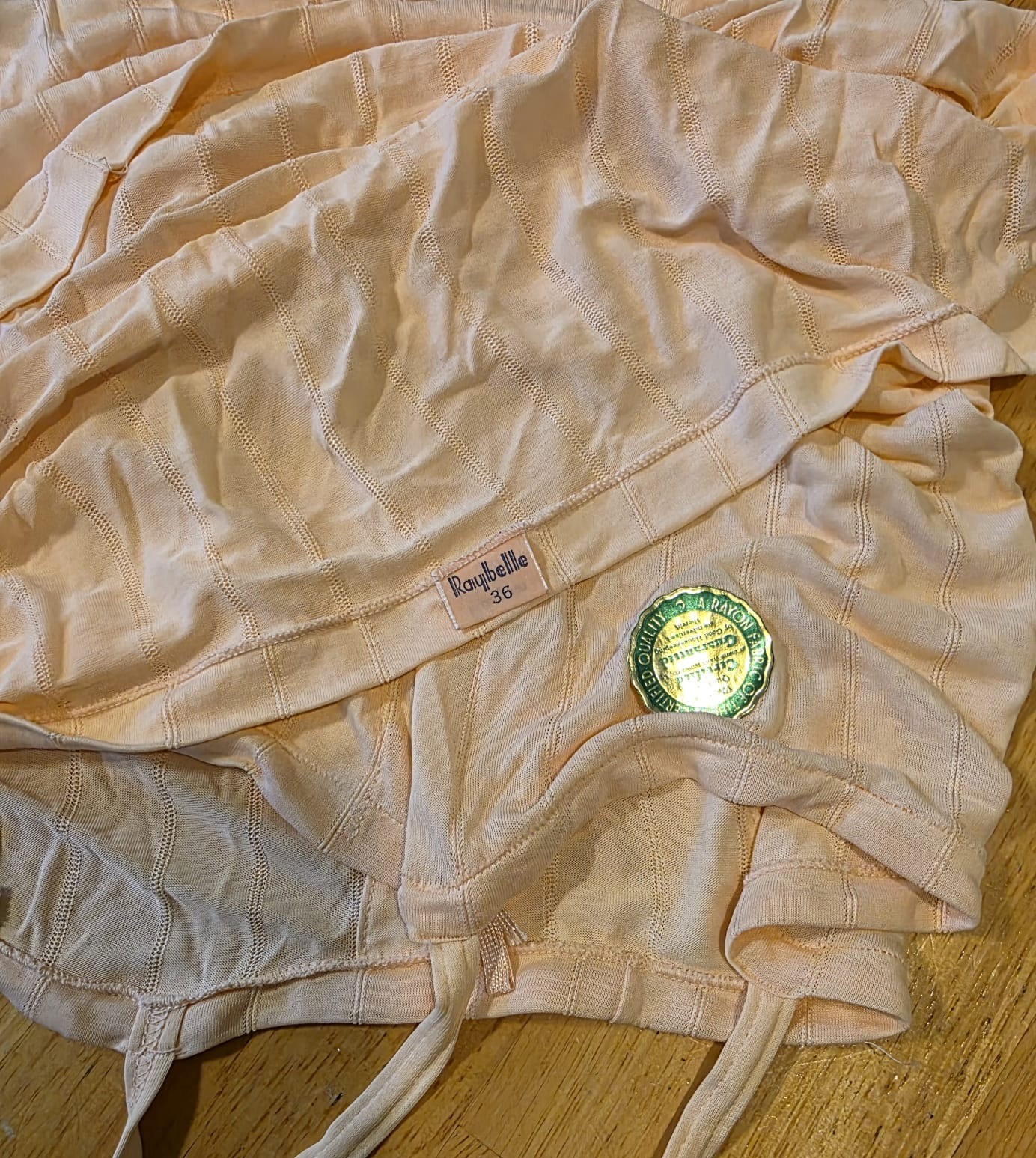 DEADSTOCK 1930’S RAYON UNDER TOP W ORIGINAL TAGS NEVER WORN