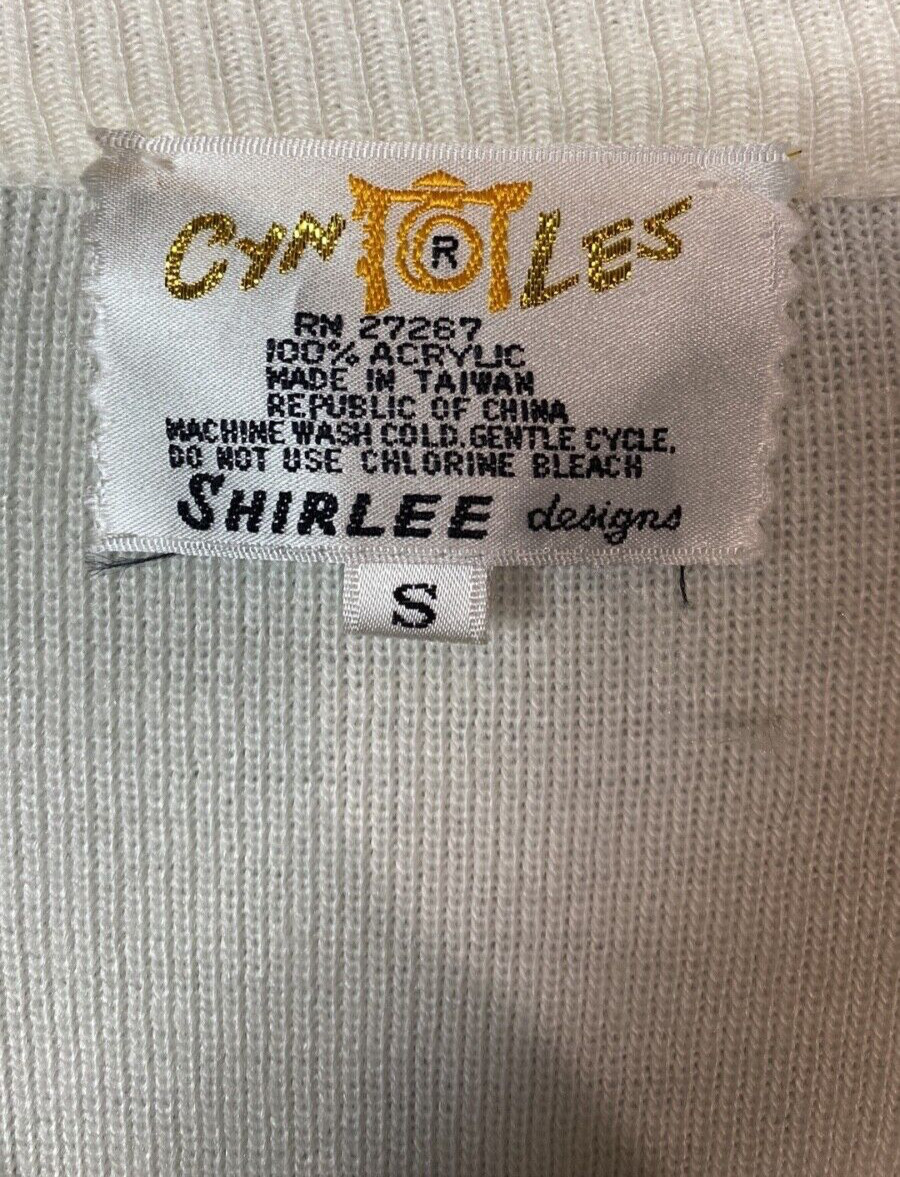 Vintage Cyn Les Creations Golf V-neck Sweater Small Grandmacore Grandma Colorful