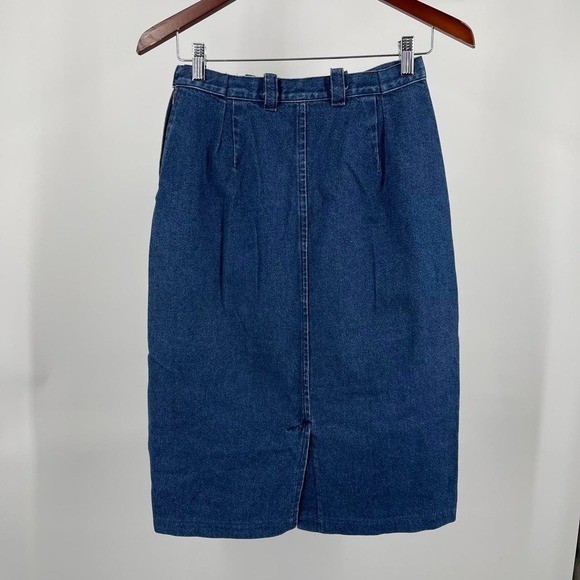 Vintage 90s Denim Pencil Skirt Retro Classic Small 26 Western Timeless Country