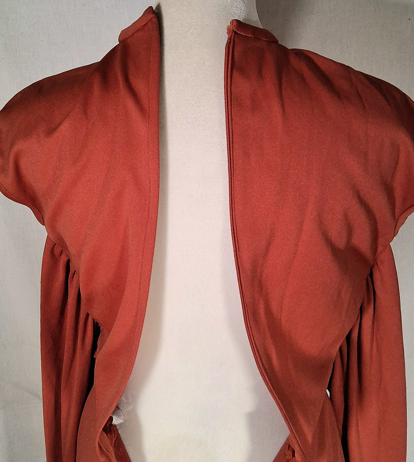Vintage 70s Unbranded Maxi Terracotta Dress Union Label USA Size SMALL