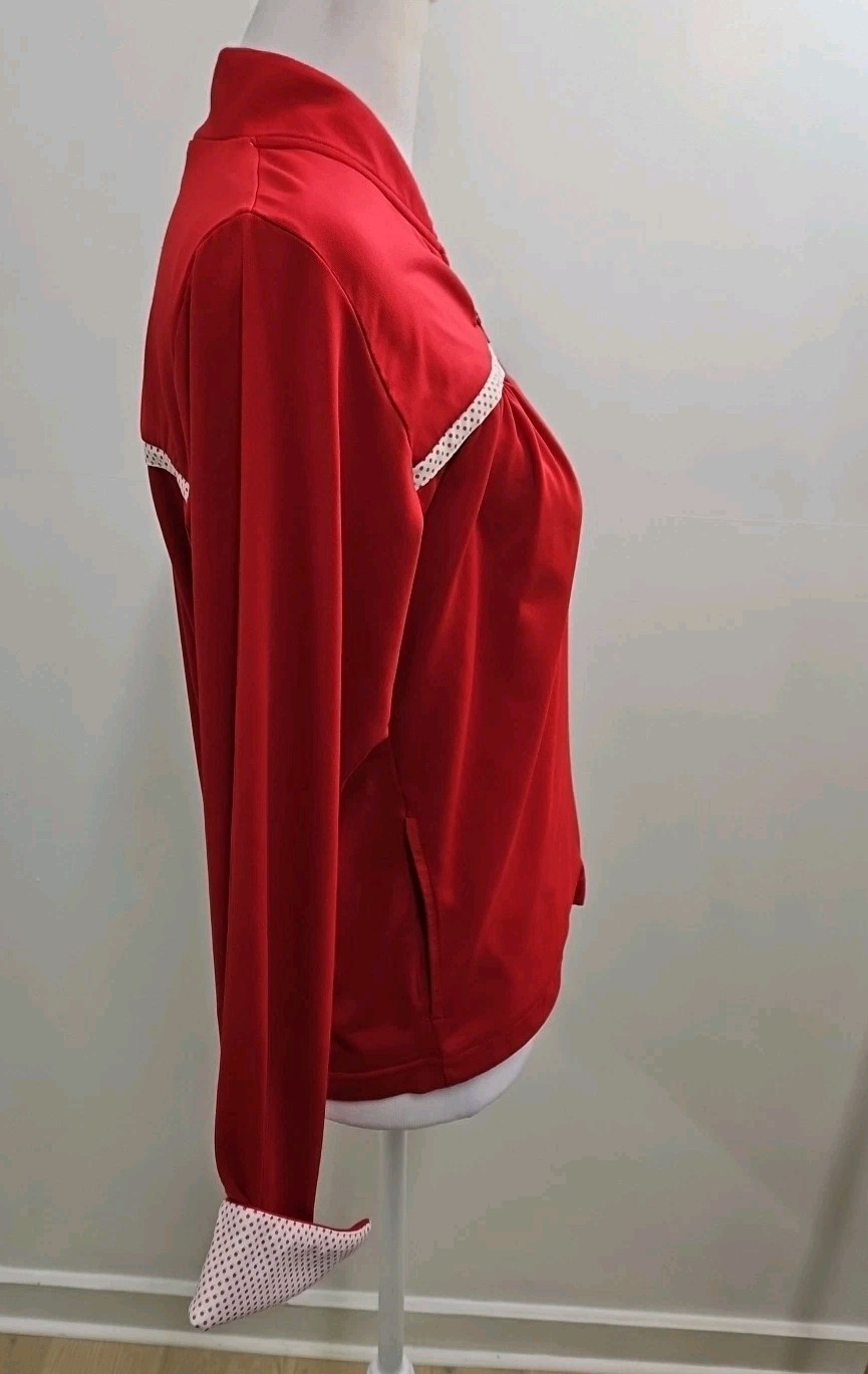 Vintage Red White Track Jacket Size Medium W Polka Dots Lily’s Of Beverly Hills