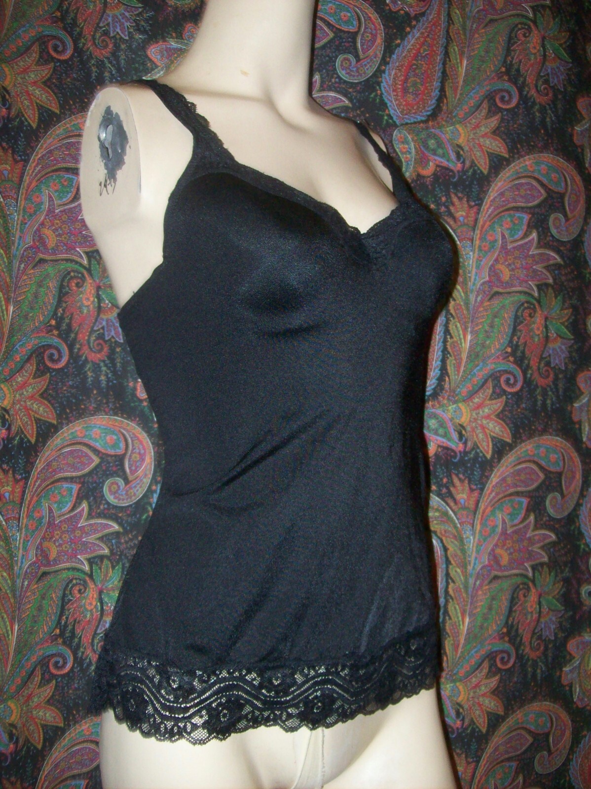 VTG Ambrielle Black Bra Top Slimmer Camisole Shaping Girdle L