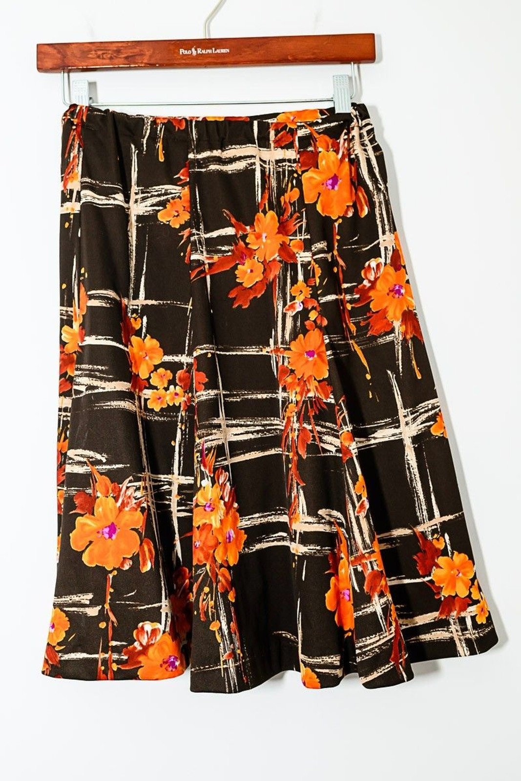 Vintage 70’s Mod Top Skirt SET size 10 longsleeve Maxi Skirt Retro Brown Orange