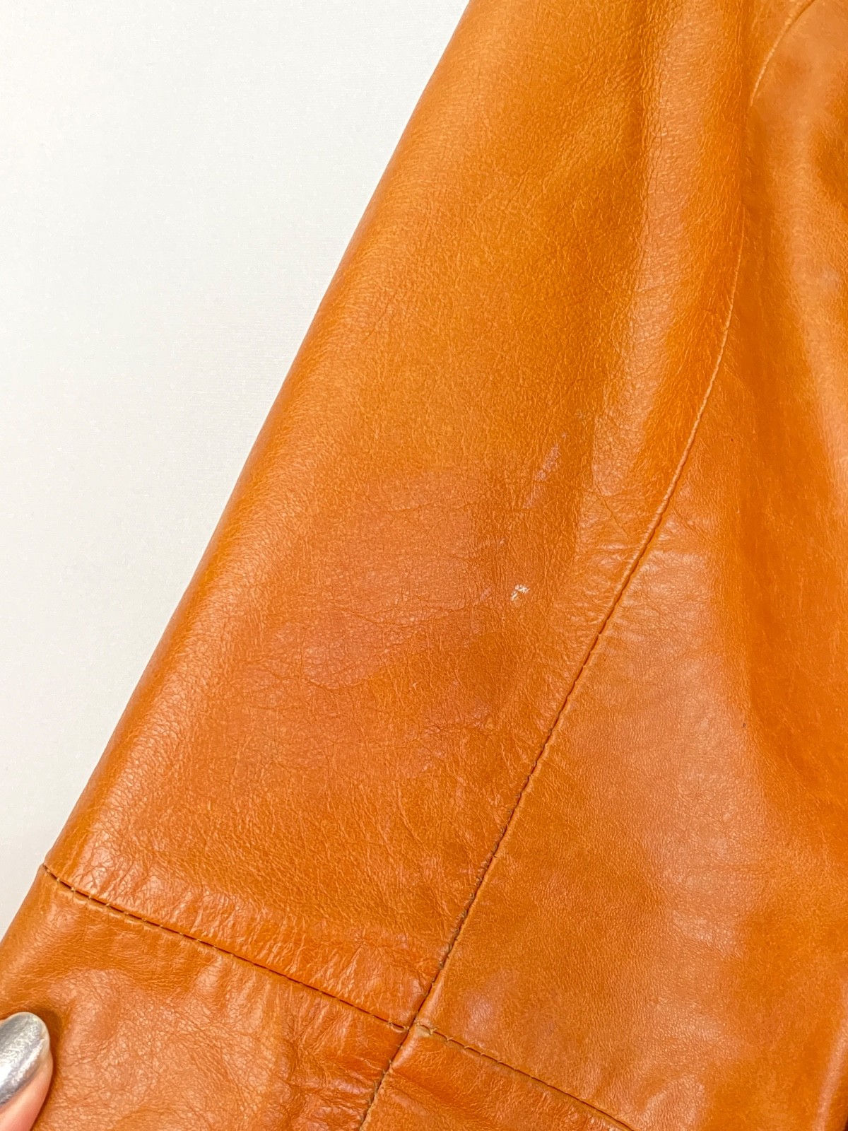 Vintage 1970s brown leather jacket caramel light orange jacket Pusco Mexico M