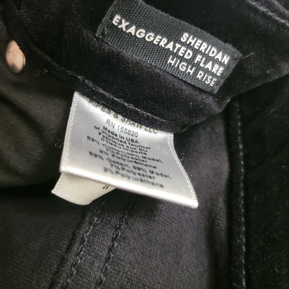 Veronica Beard Sheridan Blk Velvet Exaggerated Flare Pants 24/00 EUC
