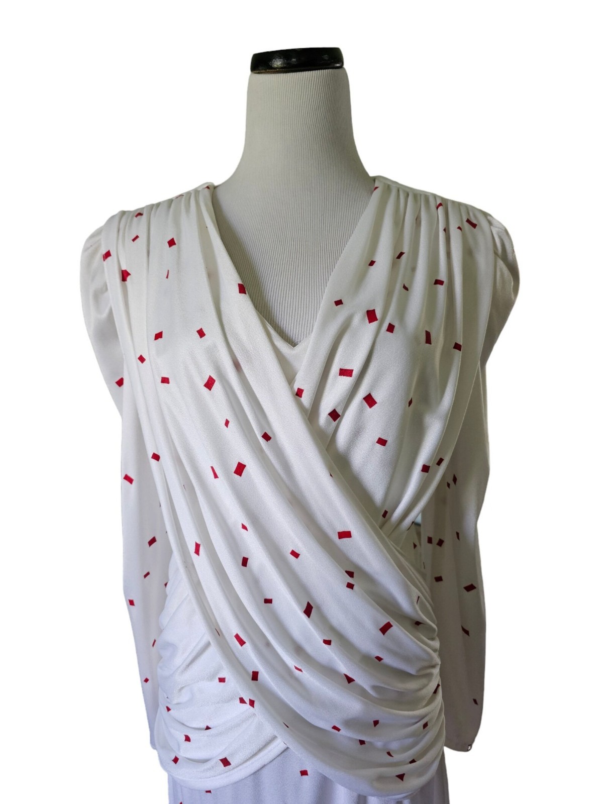80s Golden Girl Style Crisscross Front Dress . S/M . Union Made