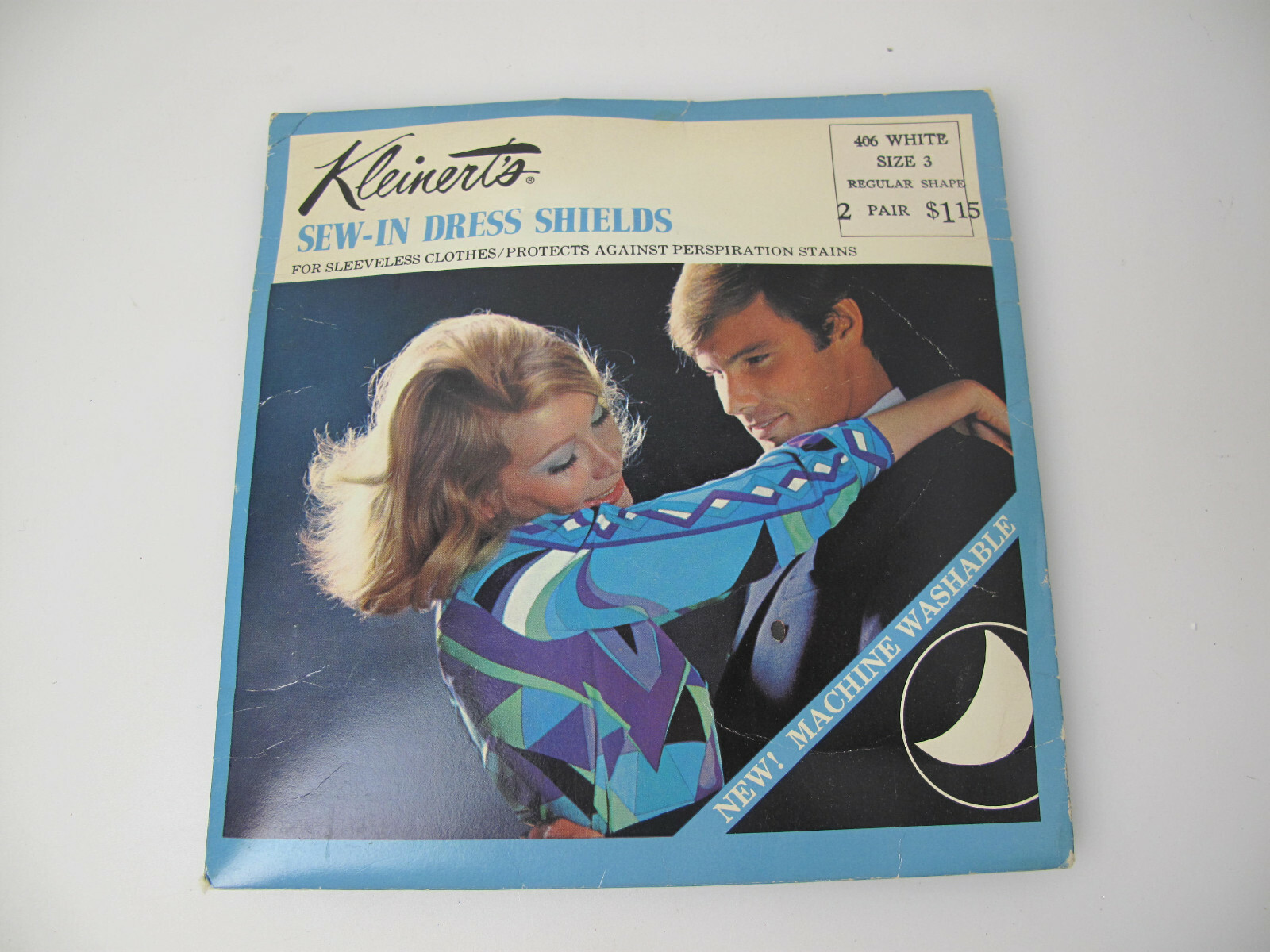 Vintage New #406 2 pr Kleinert’s Sew-In Dress Shields Black /White Cotton Size 3