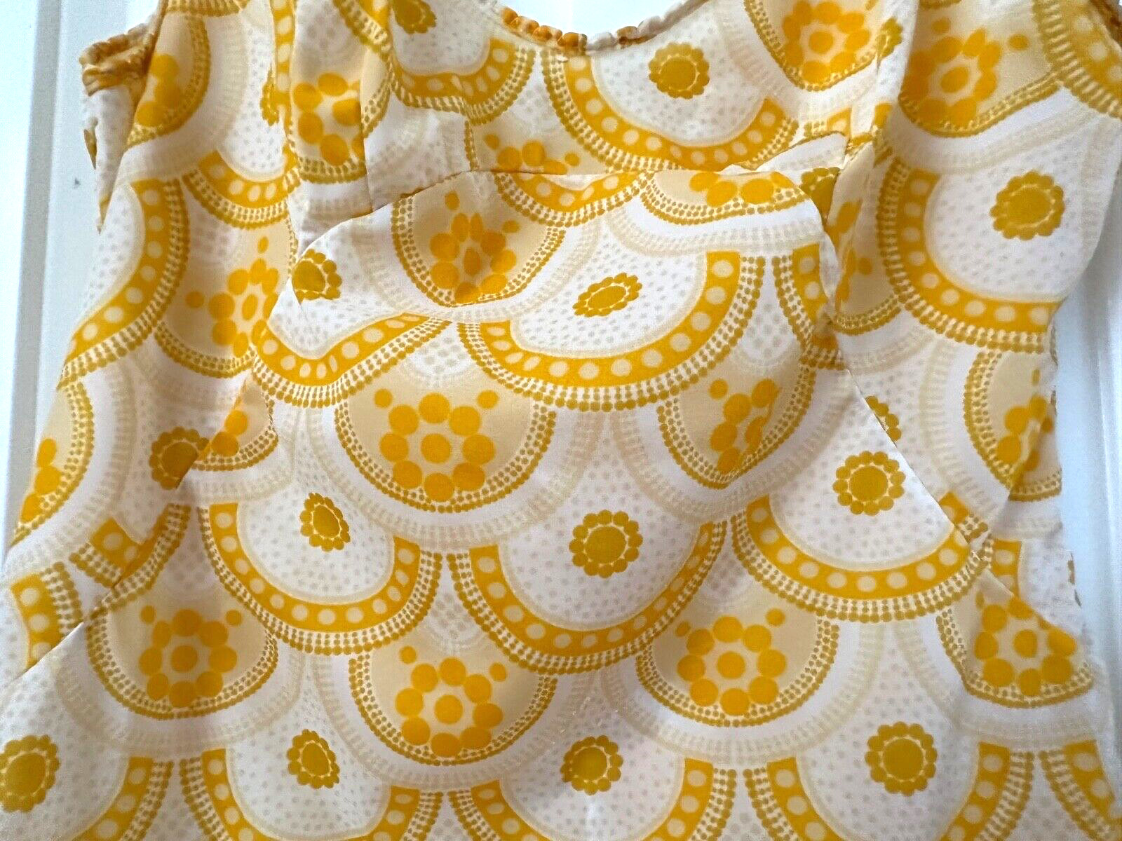 Vintage 1970s Women’s Short Nylon Camisole Tank Top Yellow No Tag Size S?