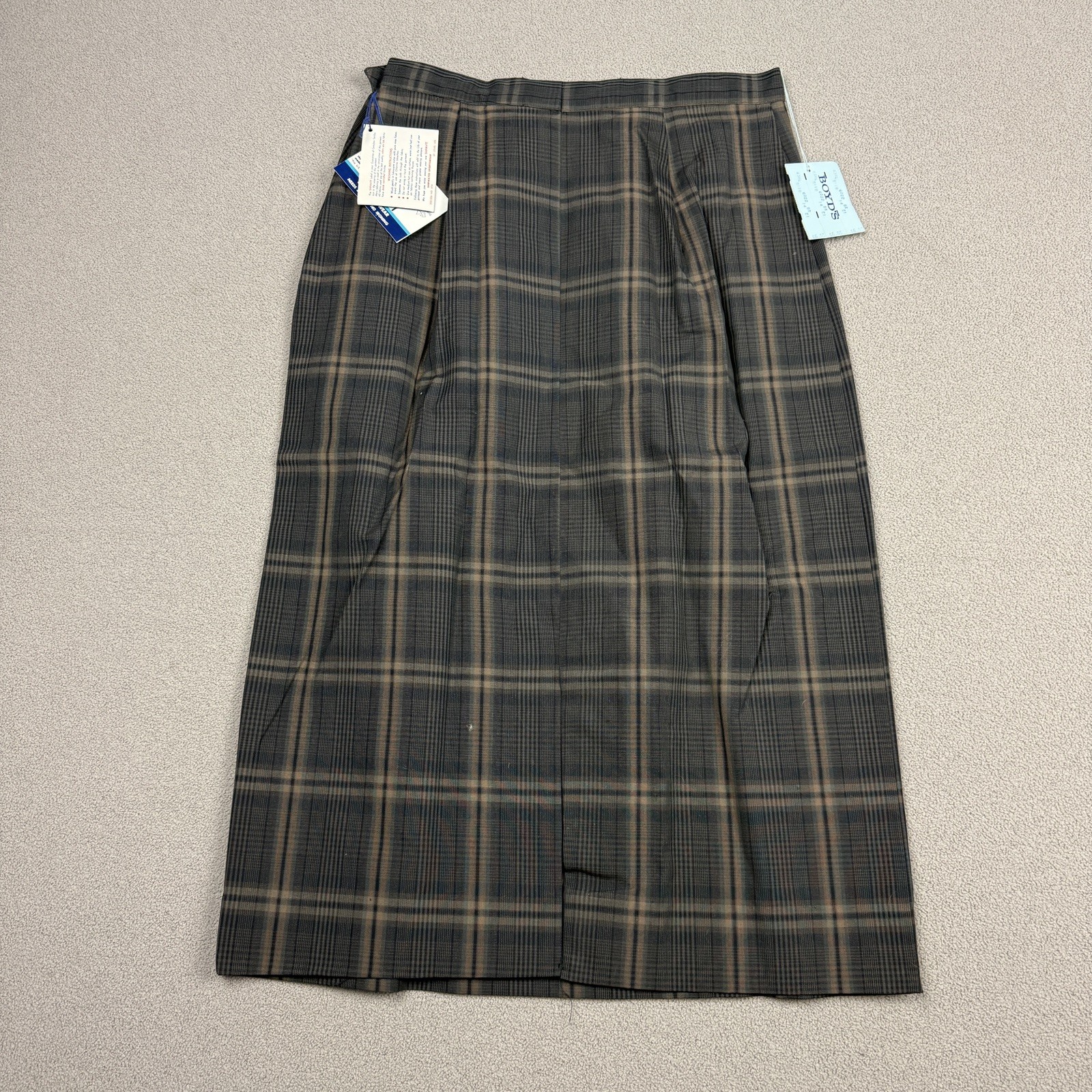 Vintage New Old Stock 50s Plaid Pencil Midi Skirt Rockabilly 26” Shipmates NWT