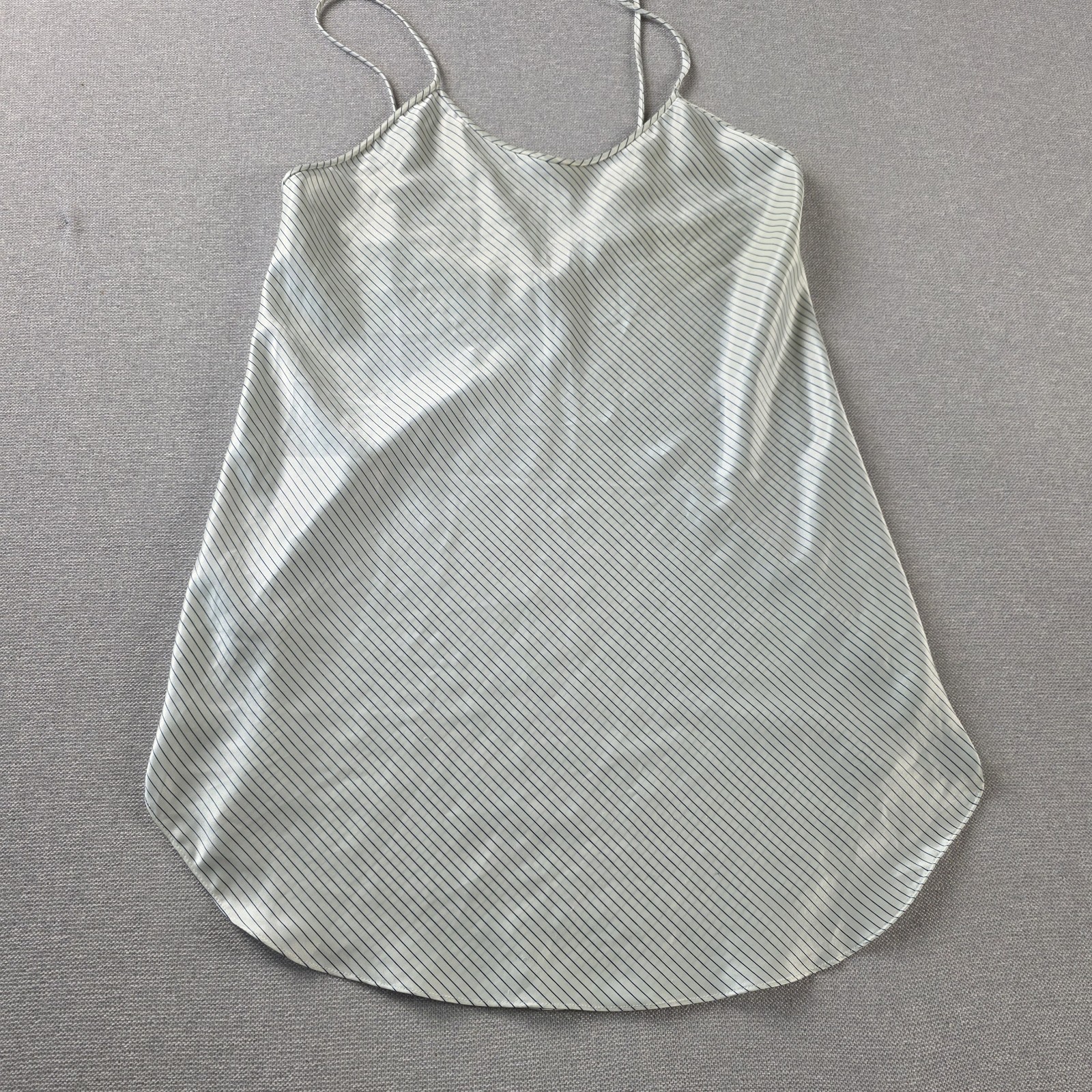 Vintage 90s Linda La Vie En Rose Striped Satin Camisole Top M Coquette Slip