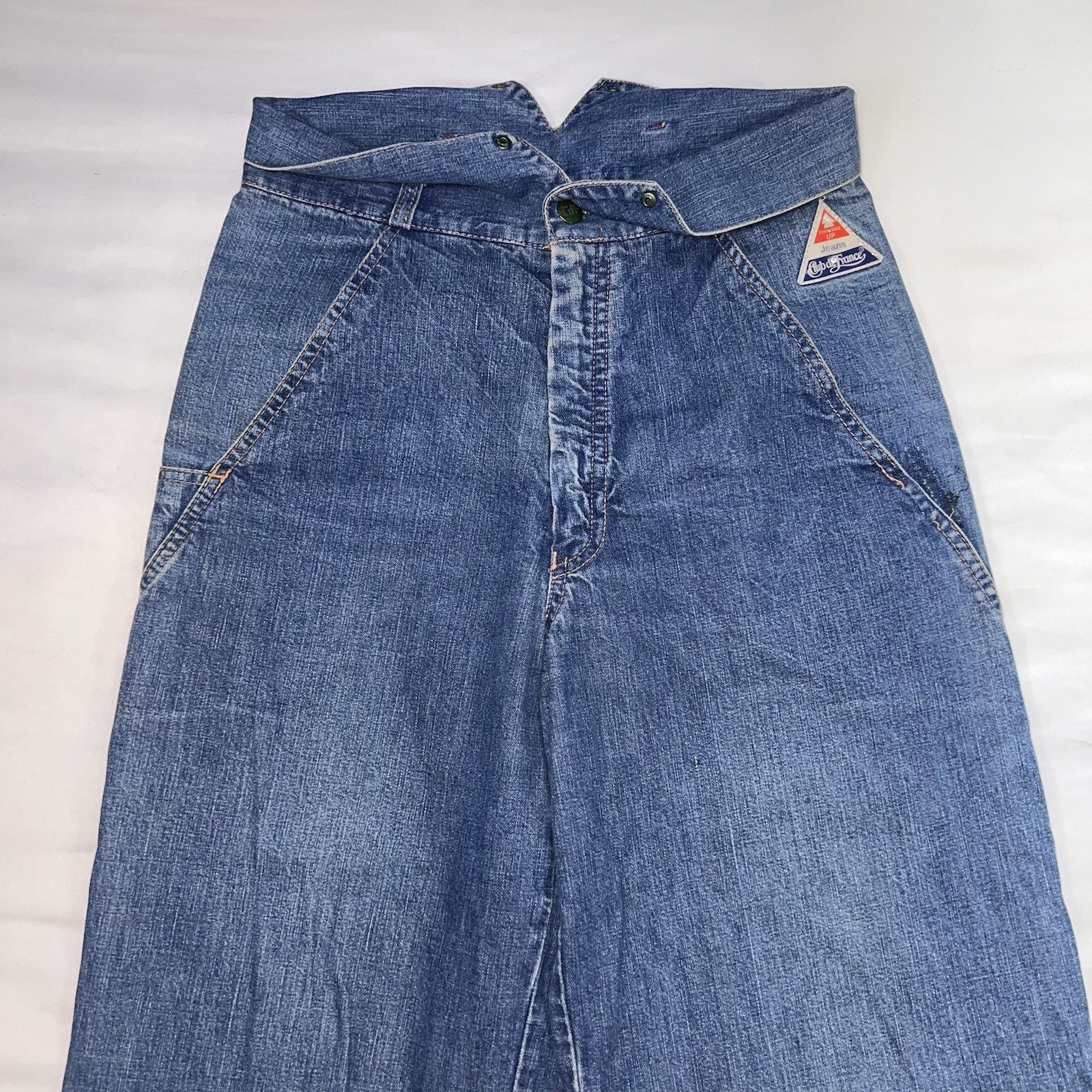 Club De France Jeans Europe Size 38 / US 6 Blue Fiold Over Denim Vintage 70s 80s