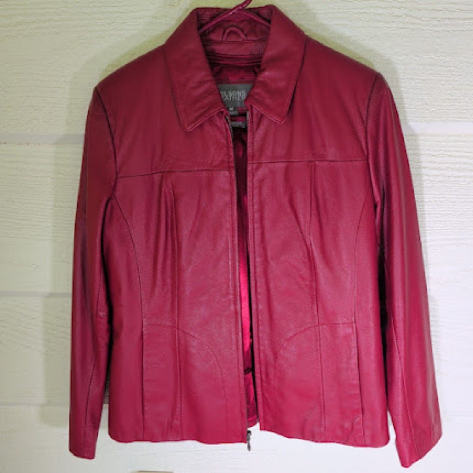 Vintage Wilsons Leather Red Moto Jacket, Genuine Leather M Thinsulate Lining