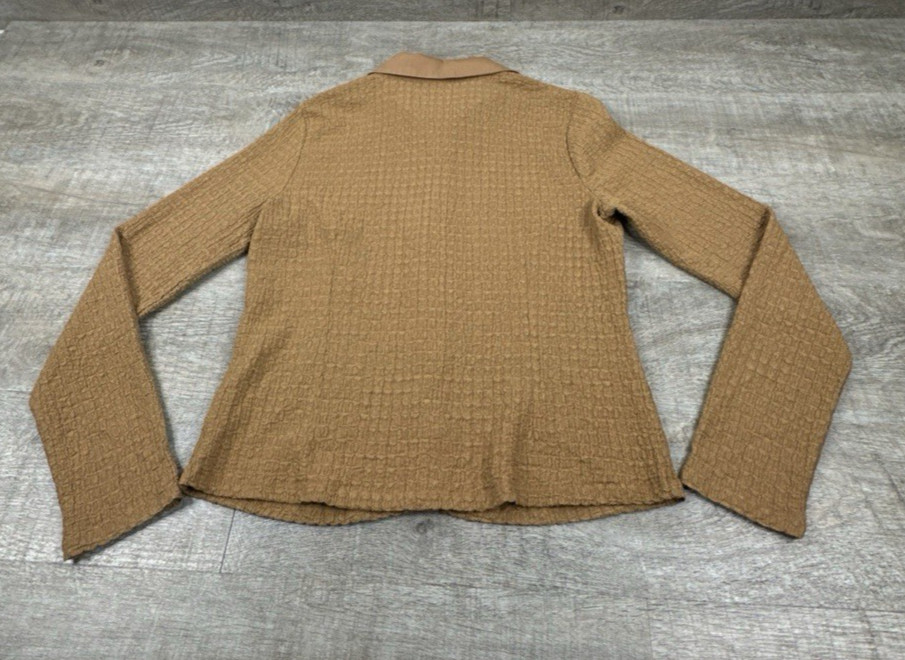 Worthington Womens Brown Long Sleeve Button Up Blouse Shirt Top Size Large L