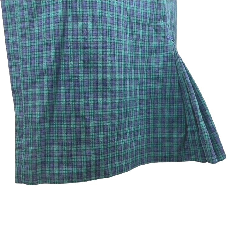 Vintage 60s Womens (S) Tartan Plaid Pencil Skirt Pockets GURIAN Midi Rockabilly