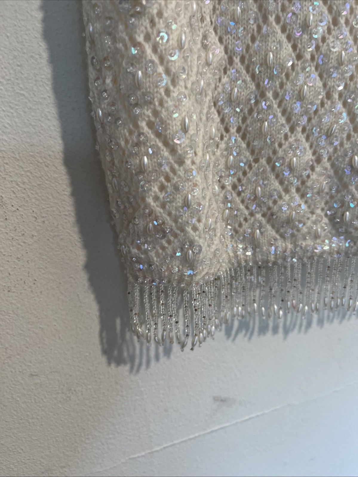 Vintage Voquemont 38 100% Pure Wool Handmade Sequin Top