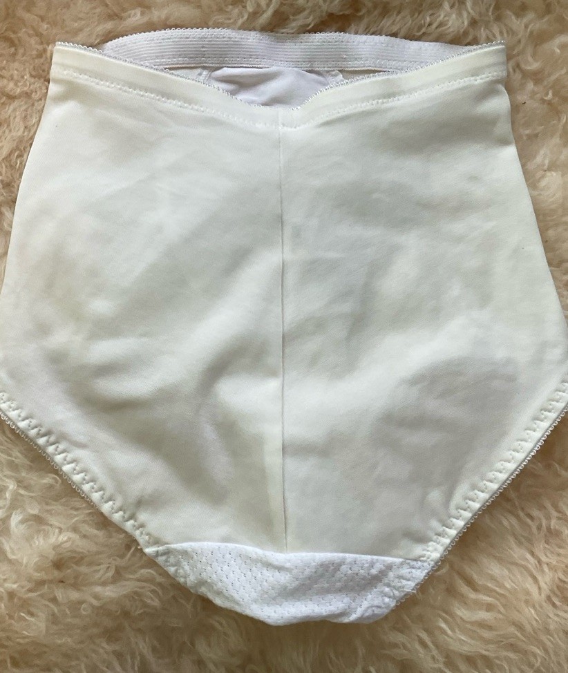 Vintage 80’s barely There Beige Lingerie panties Girdle M Nylon Spandex