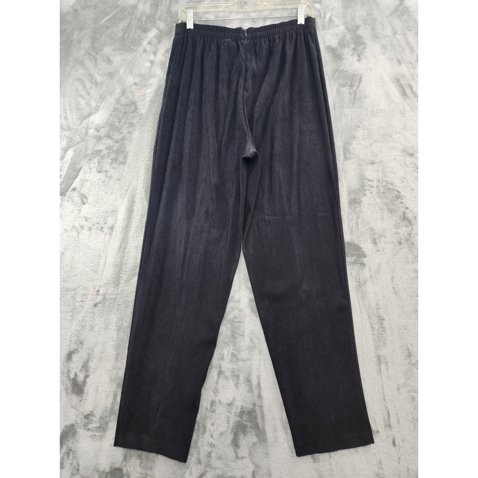 Vintage R&K Originals Pant Suit Womens 12 Black Burgundy Gold Embroidered Sueded