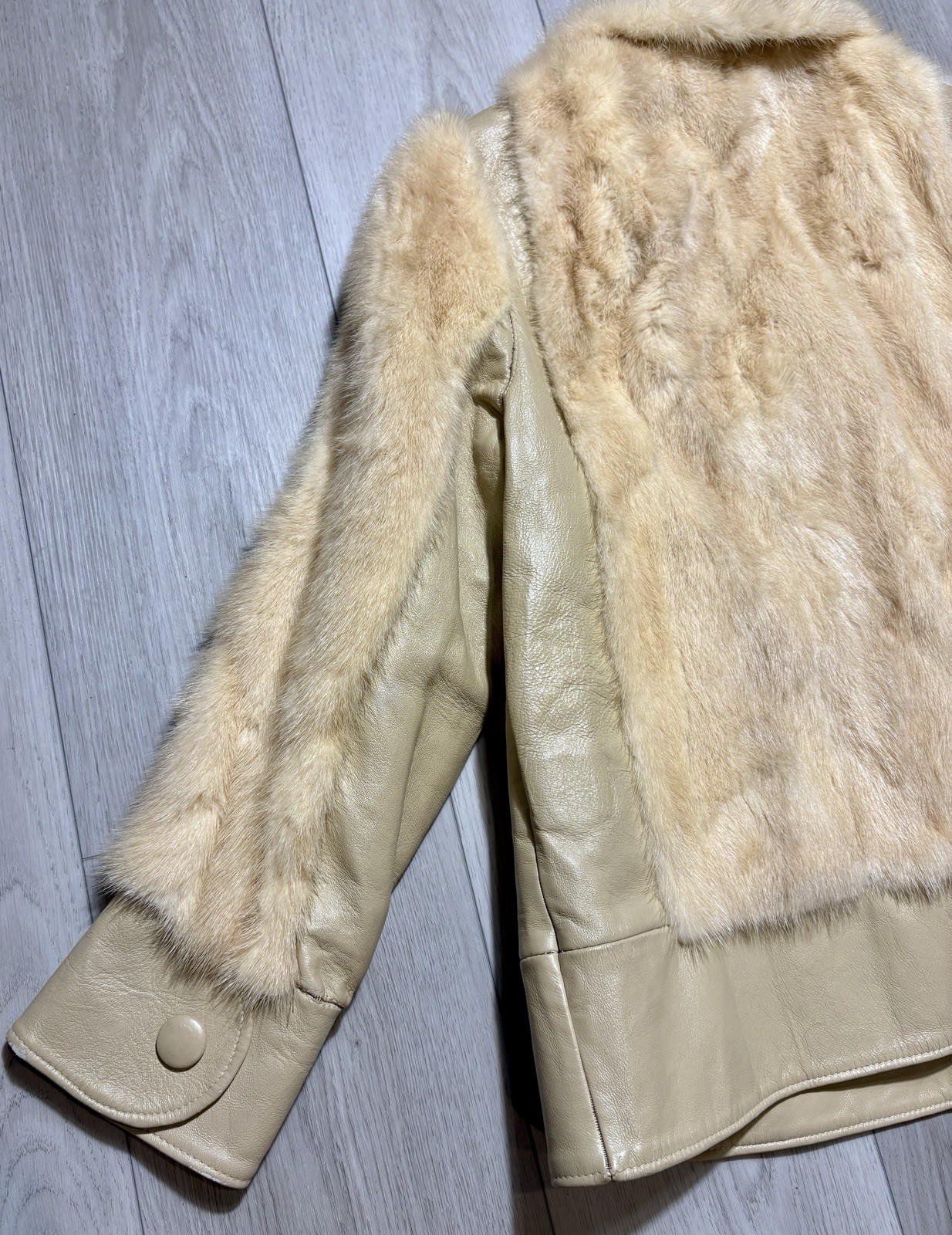 VTG 1960s Maurie Gaull Furs Boston Genuine Fur Leather Trim Coat Women’s Large