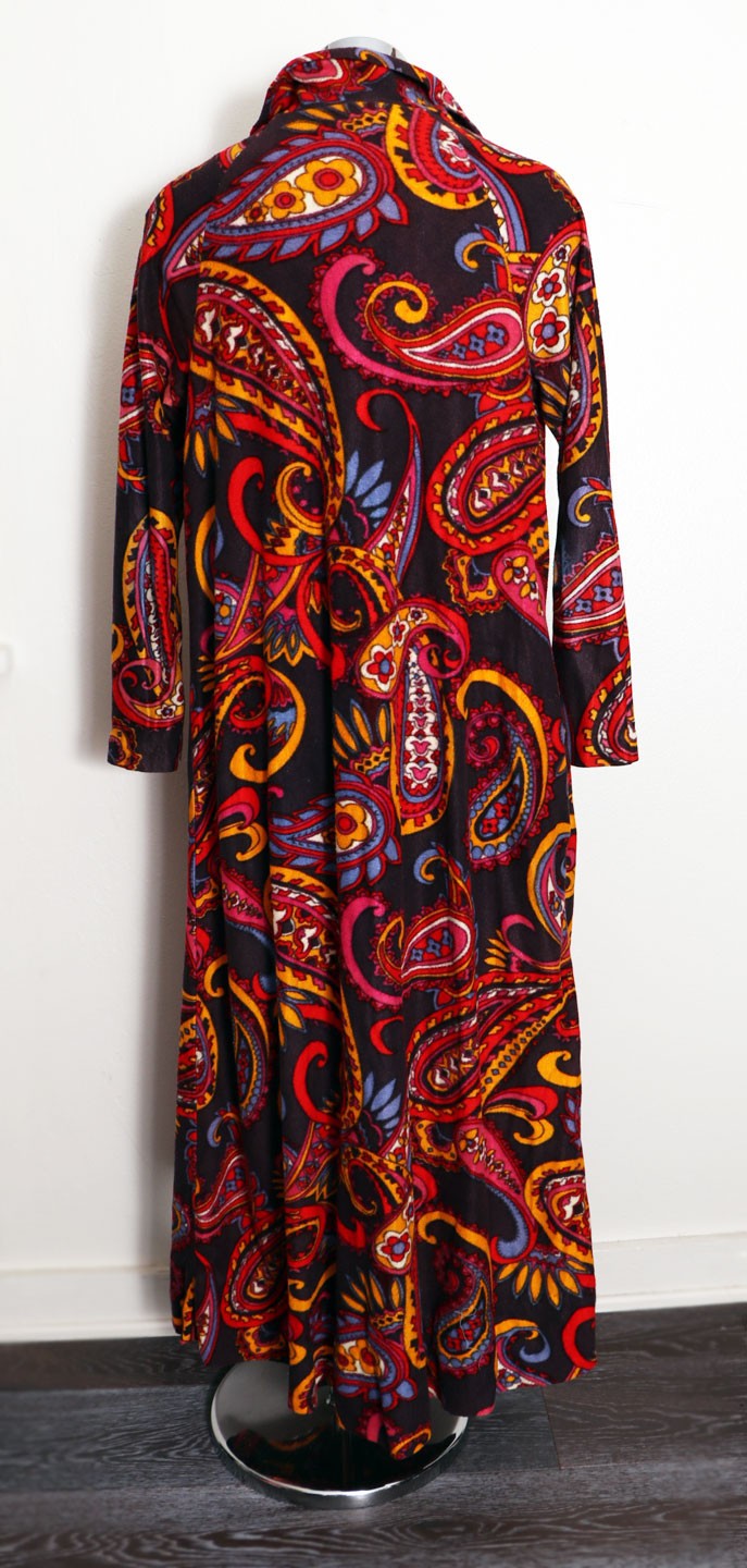60’s Paisley Long Lounge Kaftan House Dress vintage hippie Psychedelic ROBE