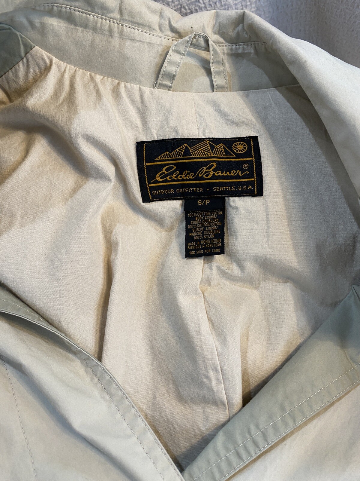 Vintage Eddie Bauer Rain Coat Trench Coat Jacket Beige & Sage Women’s S/P