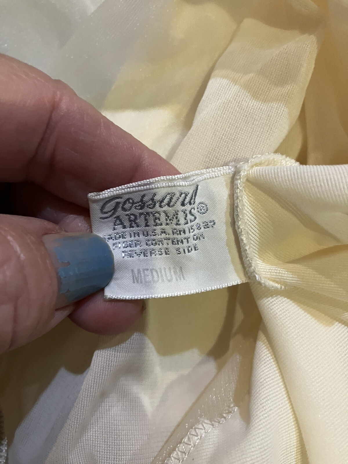 STUNNING Vintage GOSSARD ARTEMIS Cream Nylon Satin Nightgown Peignoir Robe M Set