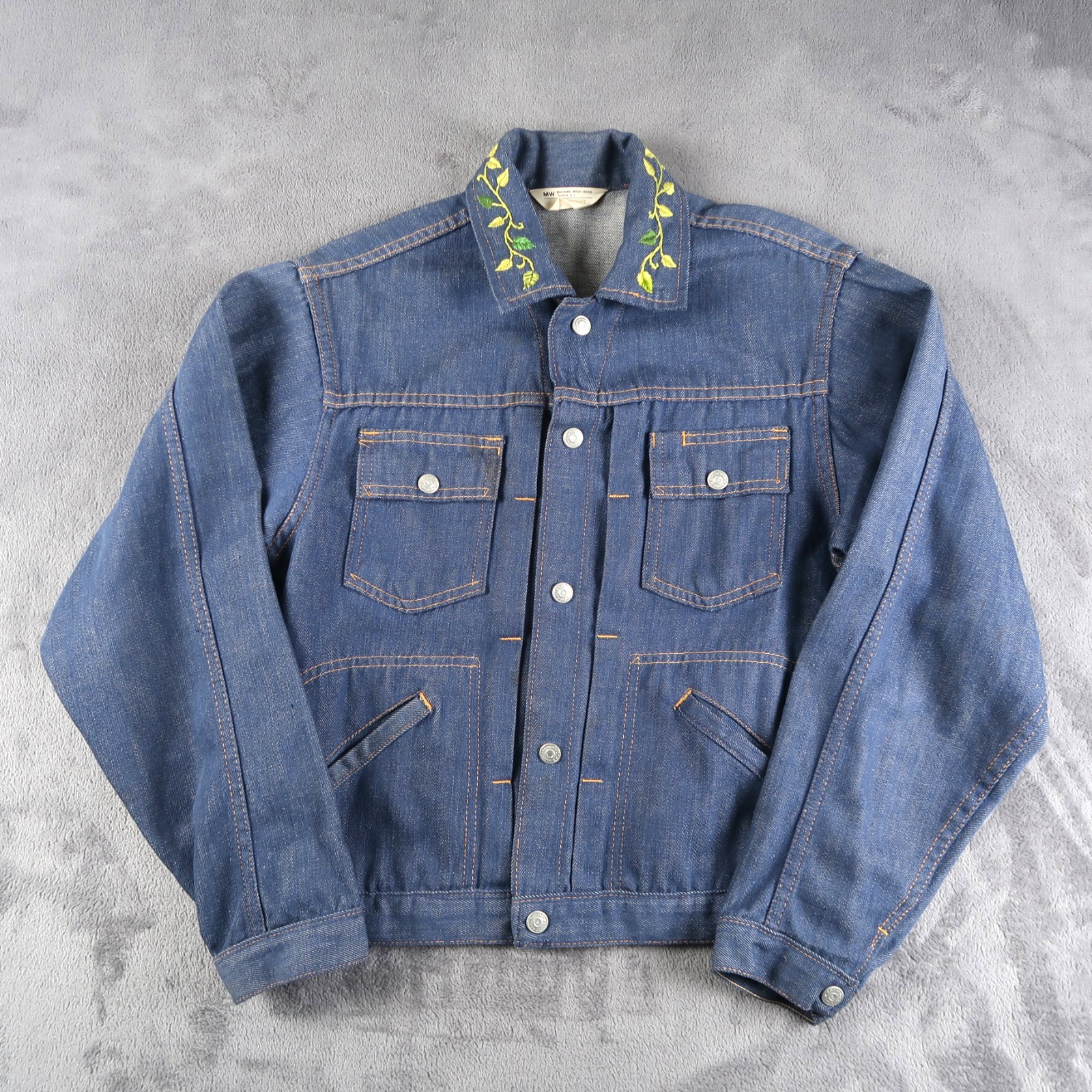 Vintage 70s JC Penney Ranchcraft Denim Hand Embroidered Jacket S Small