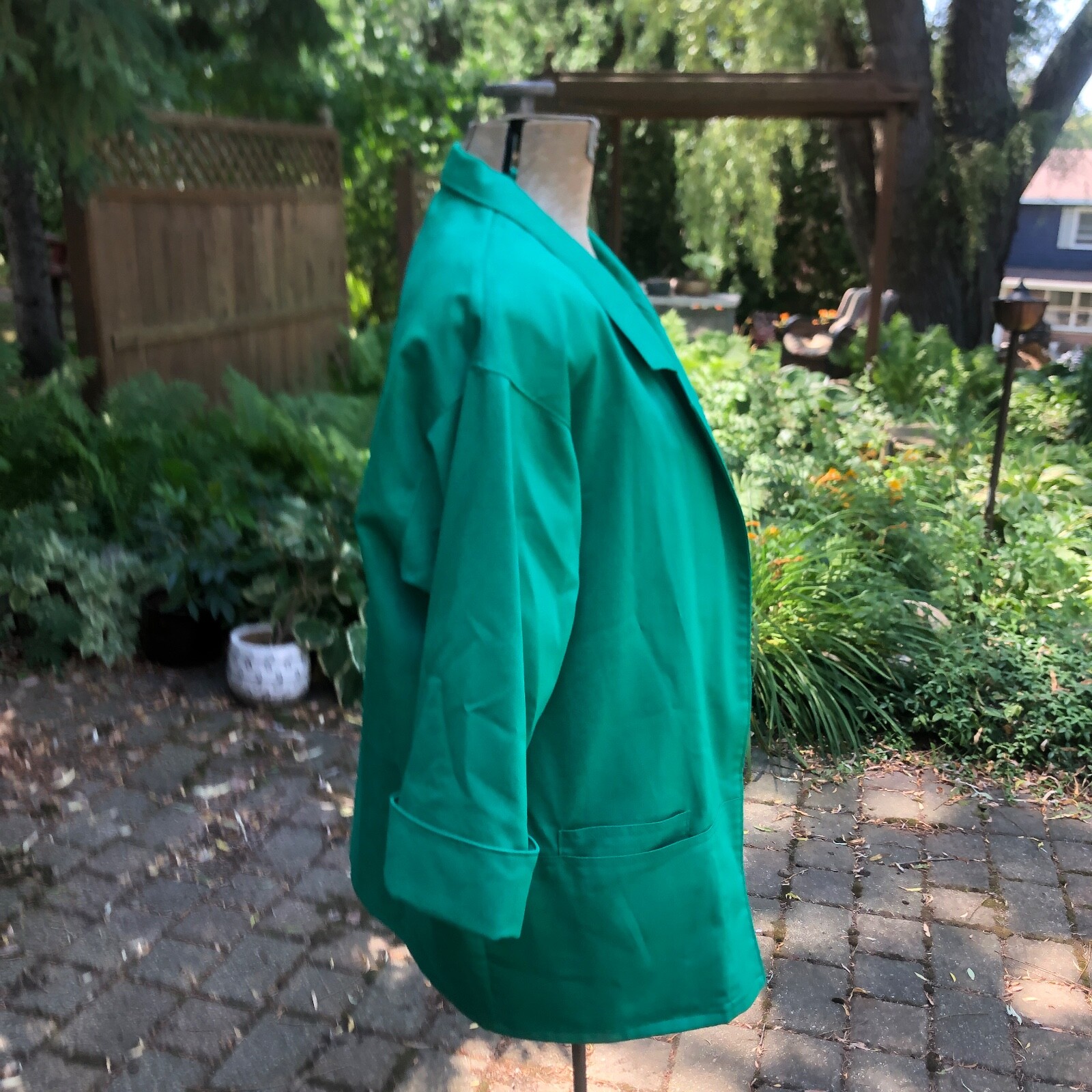 Green Blazer Tan Jay Brand 1980’s Vintage With Shoulder Pads