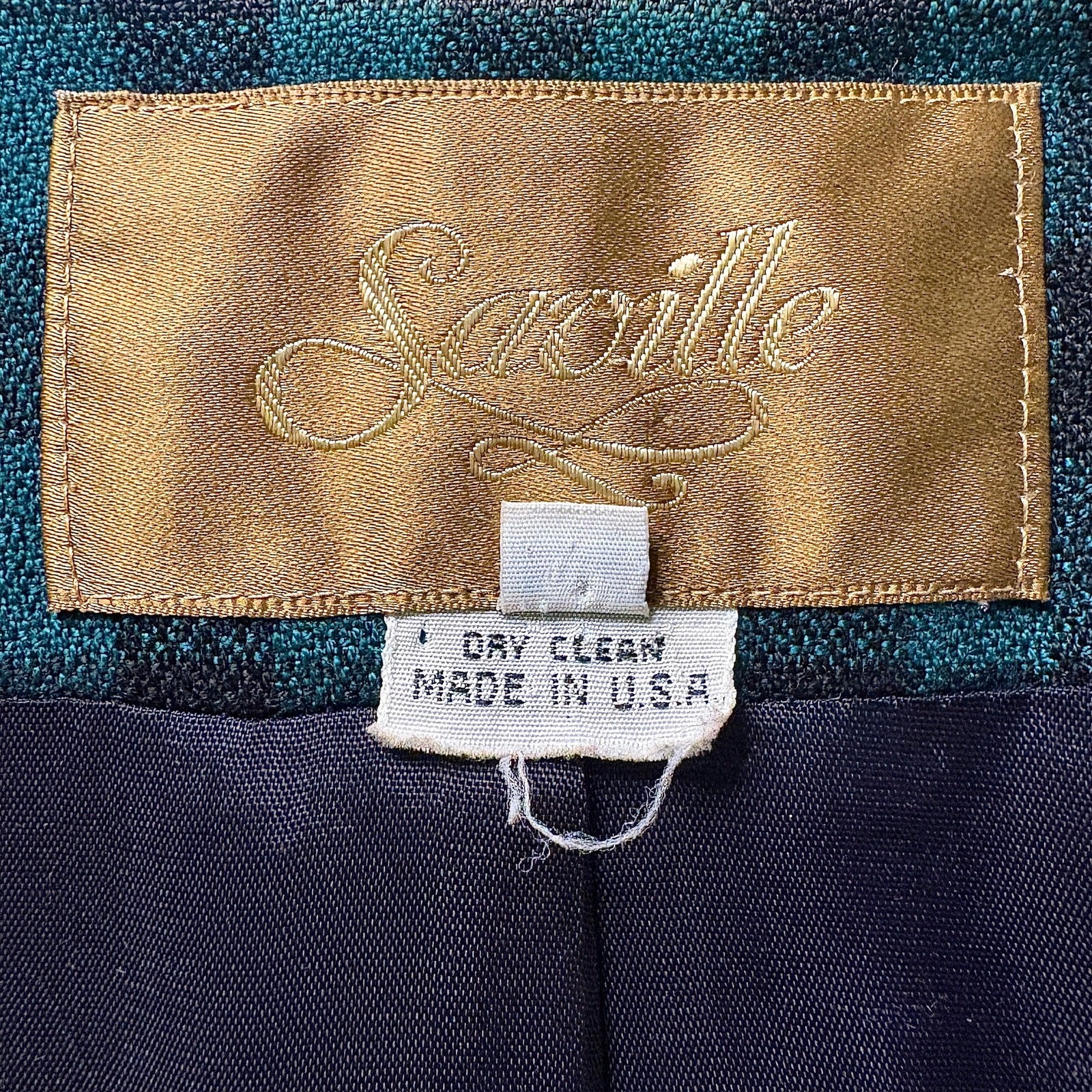 Vintage Saville Green Buffalo Check Plaid Blazer Womens Size 10 Preppy Gingham