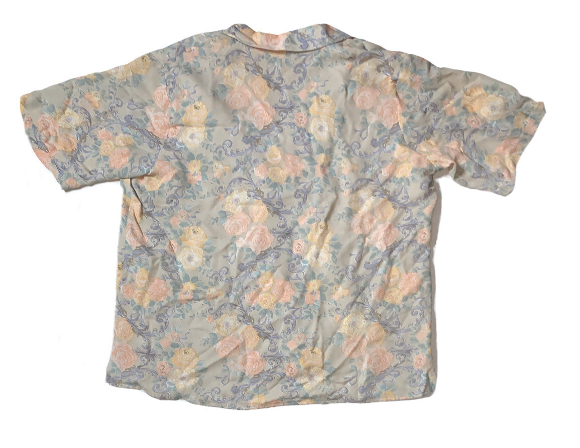 Preowned- Vintage Studio 121 By Nordstrom Floral Silk Shirt Womens (Size XL)