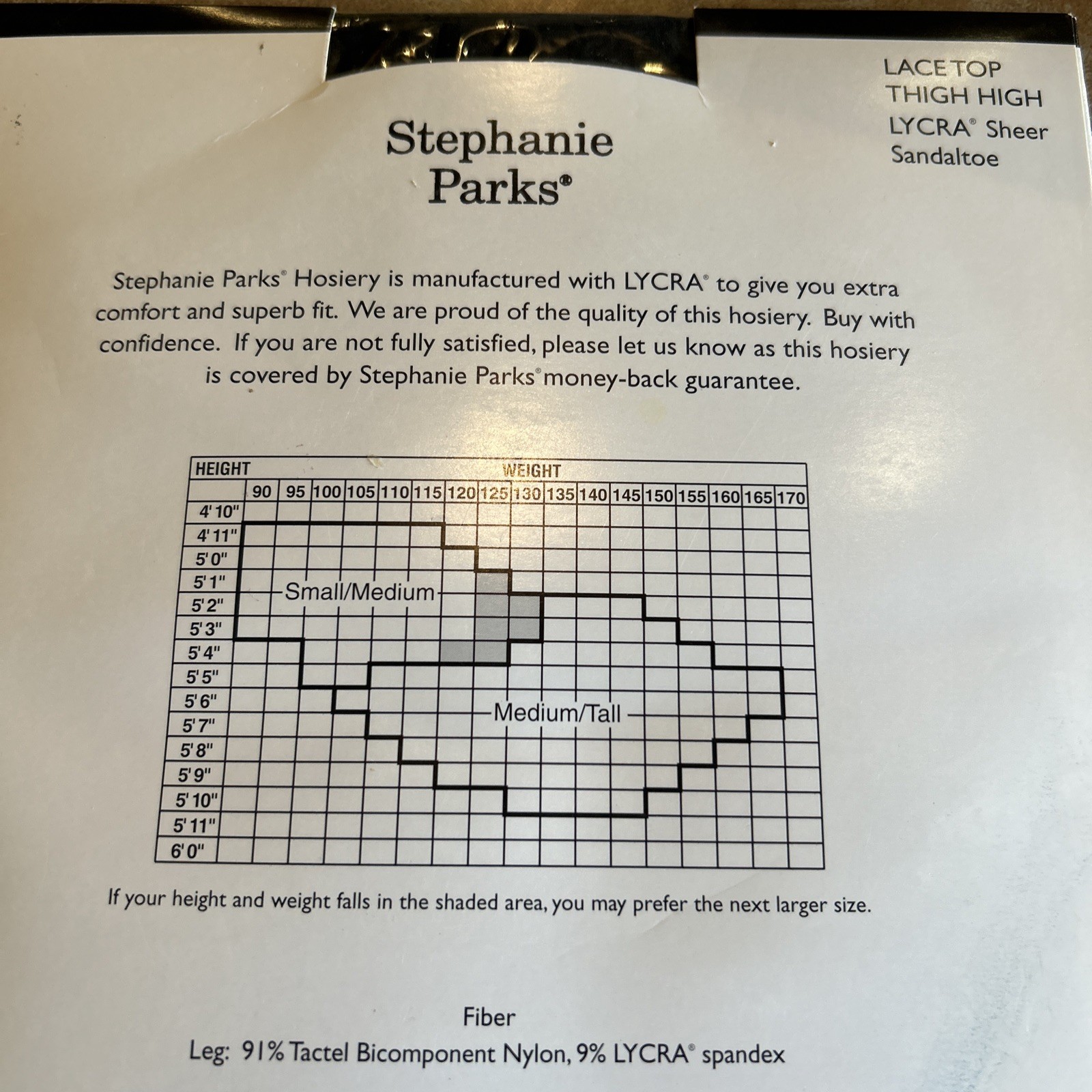 Stephanie Parks Lace Top Silky Thigh High Black Seamless Nylon Stockings S/M