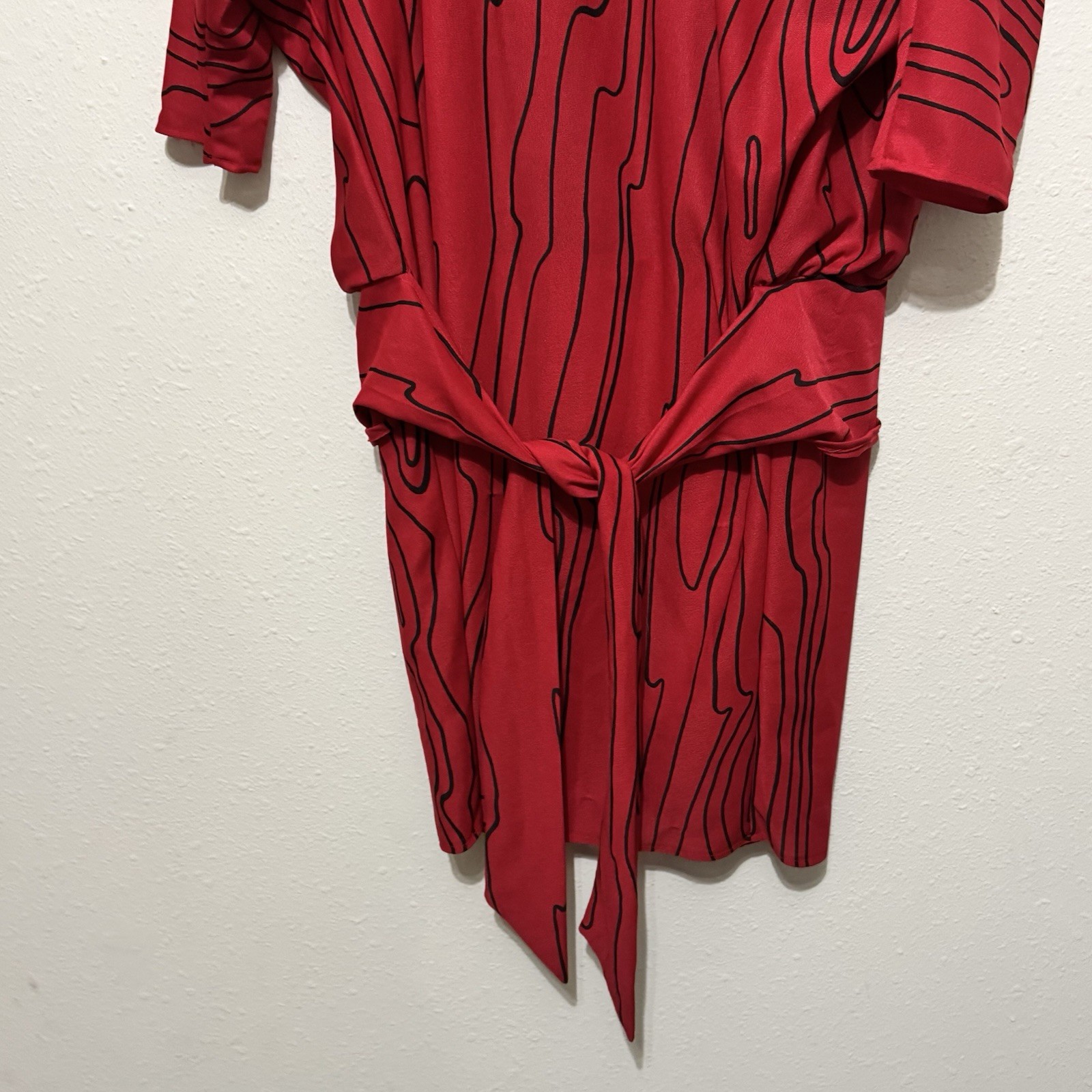 Vintage 80s Jane Baar Golden Girls Drop Waist Dress red size XL secretary