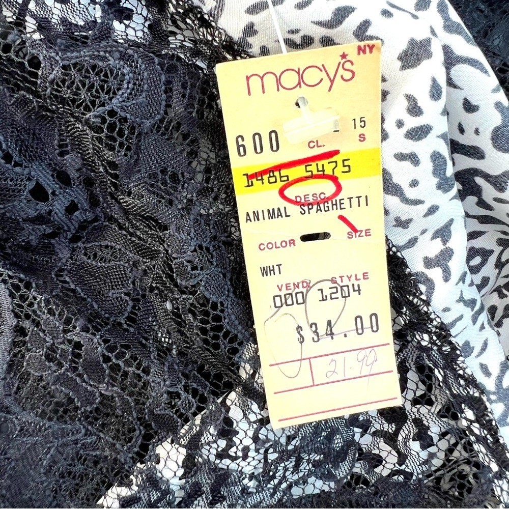 Vintage Fantasies Morgan Taylor Black White Lace Slip Teddy Lingerie NWT 90’s