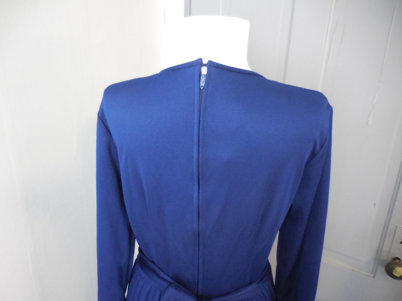 Vintage Concept 70’s Swirl Maxi Dress Long Sleeve Navy Dress with Flags