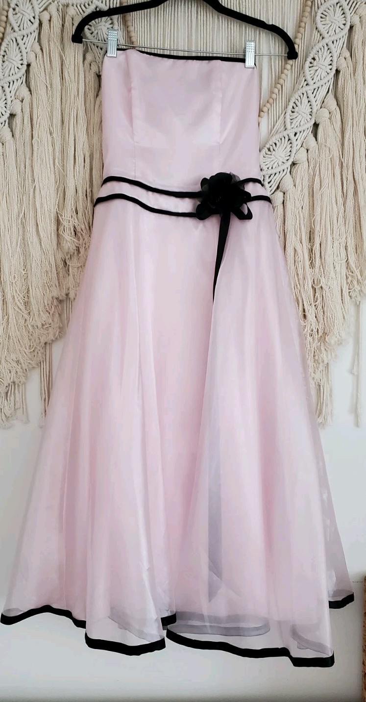 Scott McClintock Pink/Black Strapless Dress for Prom, Wedding, Party
