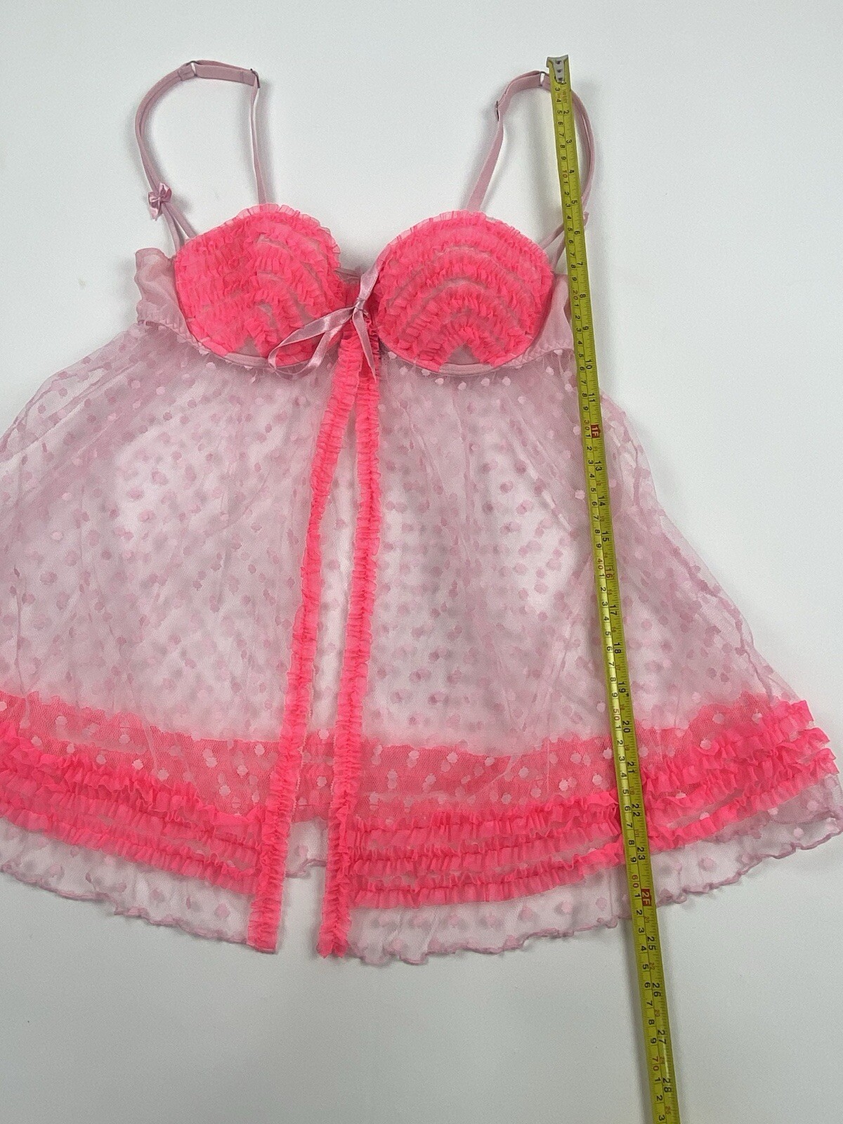 Victoria’s Secret Sexy Little Things Pink Y2K Babydoll Push Up Bra Nighty 36B