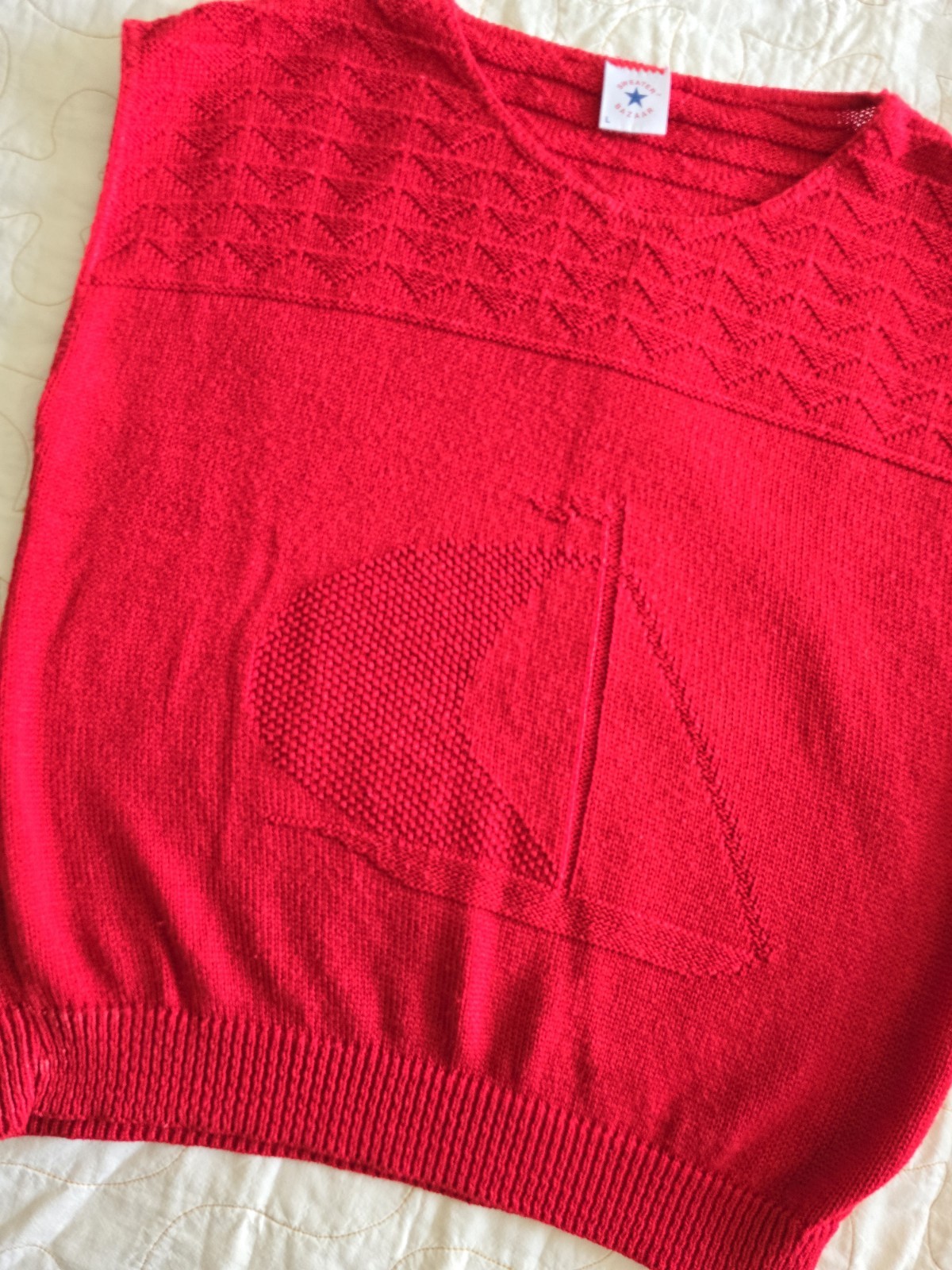 Vintage 80s 90s Red Sailboat Sweater Womens Large Preppy Coastal Grandma Beach
