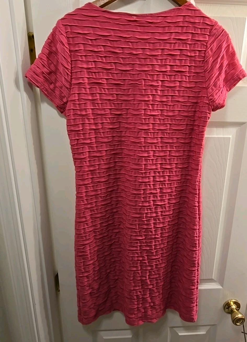 Vtg Pink Betty Barclay Dress w/Soft Side Pleats Feminine Fit Size 38