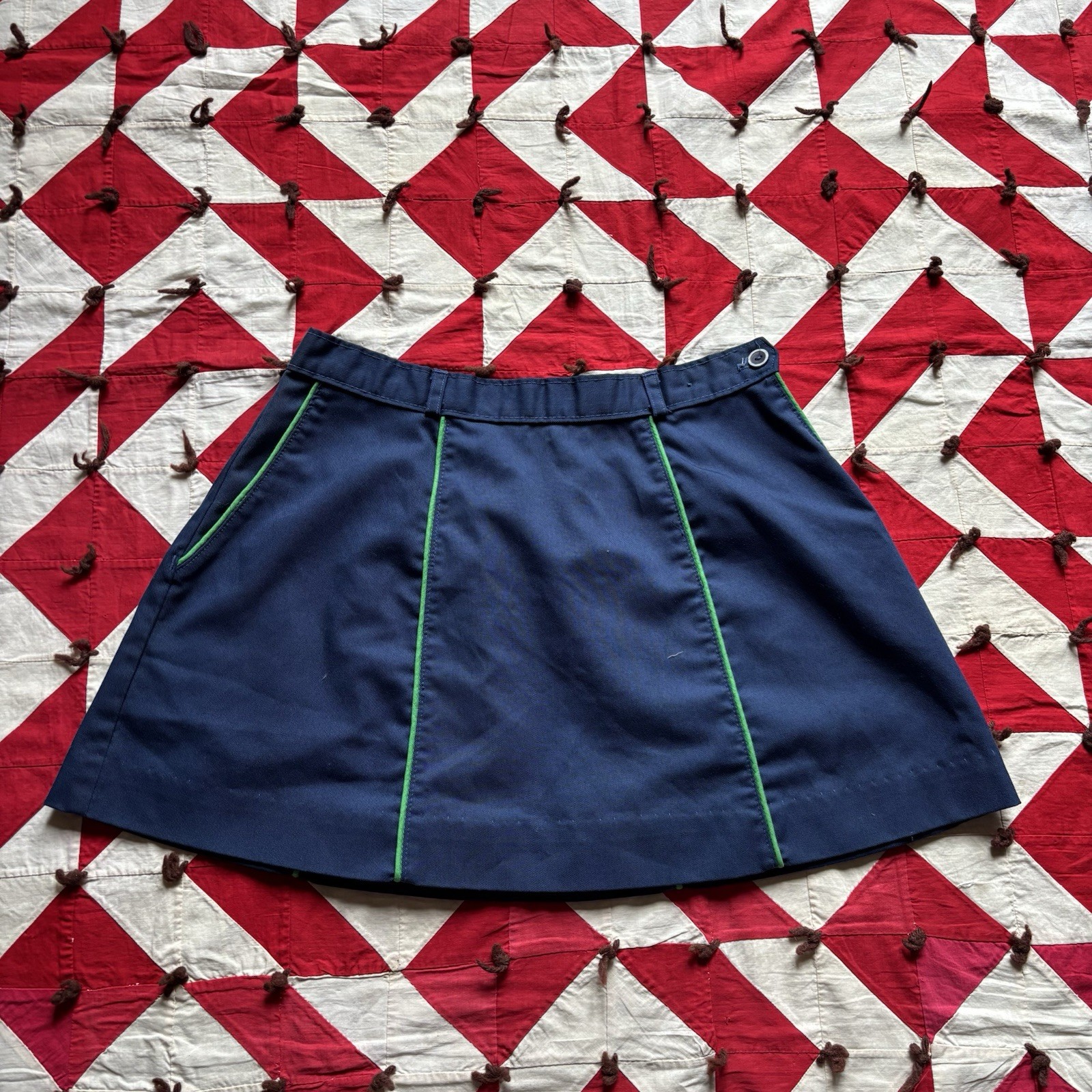 Vintage 1970s 80s Blue Tennis Skirt As Is Worn Flaws Women’s Cute