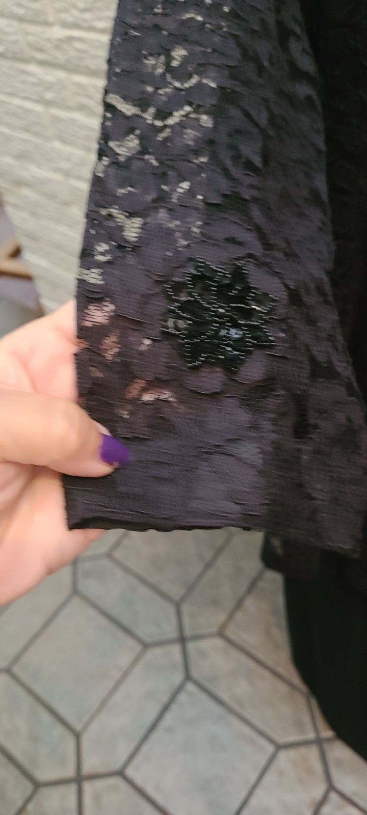 Chez California Vintage Black Lace Sequin Formal Jacket & Dress Set sz 24/54