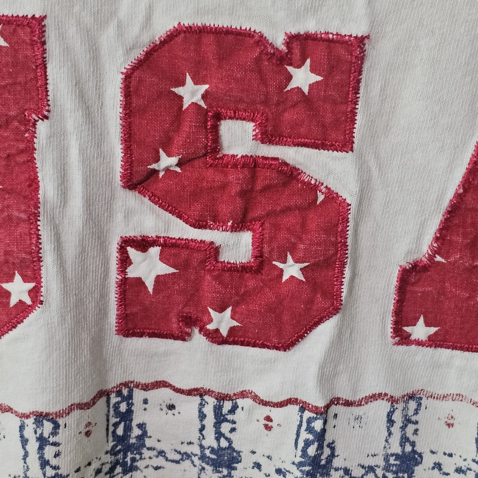 USA Single Stitch Tee Shirt Patriotic Bear Vintage Sz L? Relaxed Choices