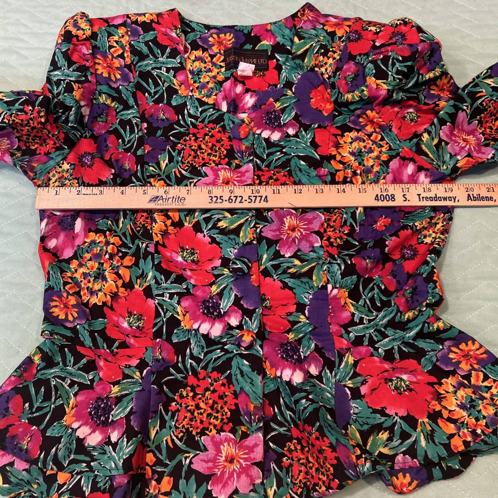 Just In Thyme LTD Vintage 90s Floral Two Piece Set Blouse Skirt Women’s Size