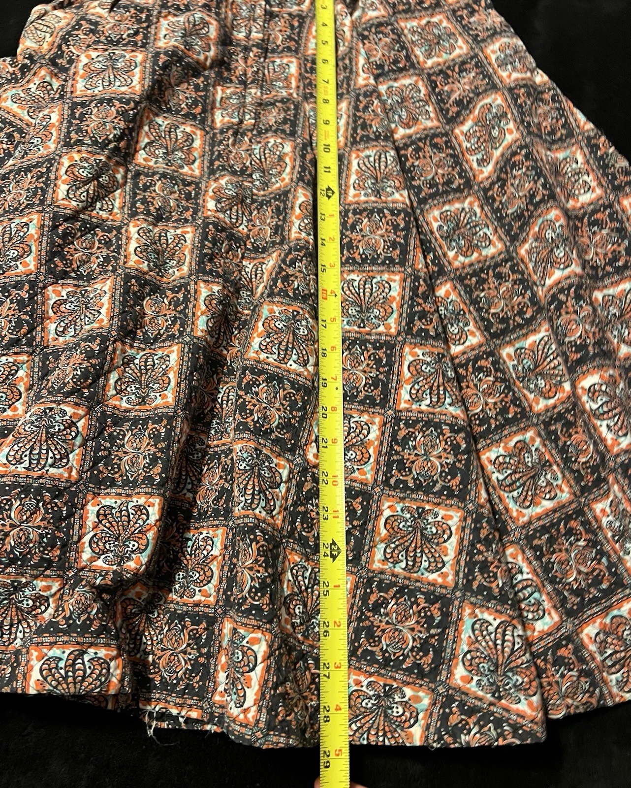 True VTG 50s Quilted Rockabilly Circle A-line Fit & Flare Skirt sz S