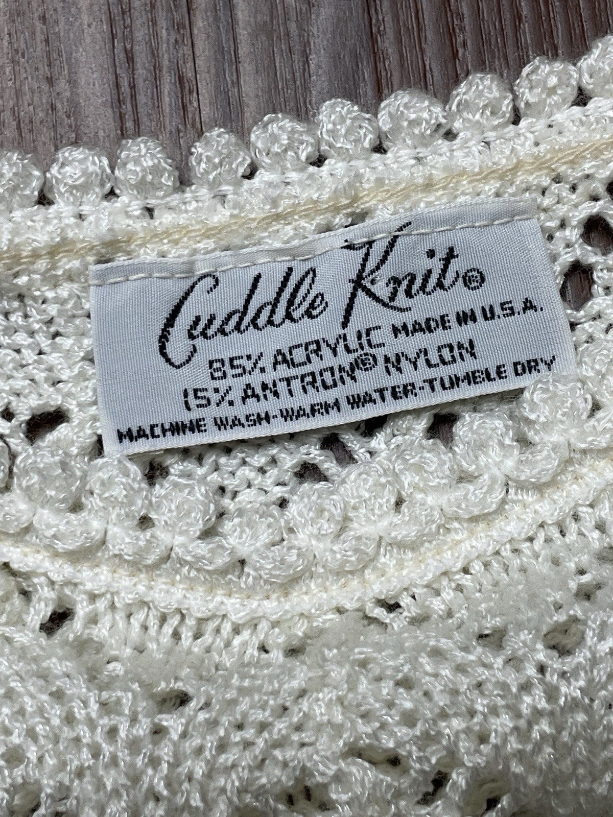 Vintage 80s NWT Cuddle Knit White Hollow-out Lightweight Sweater