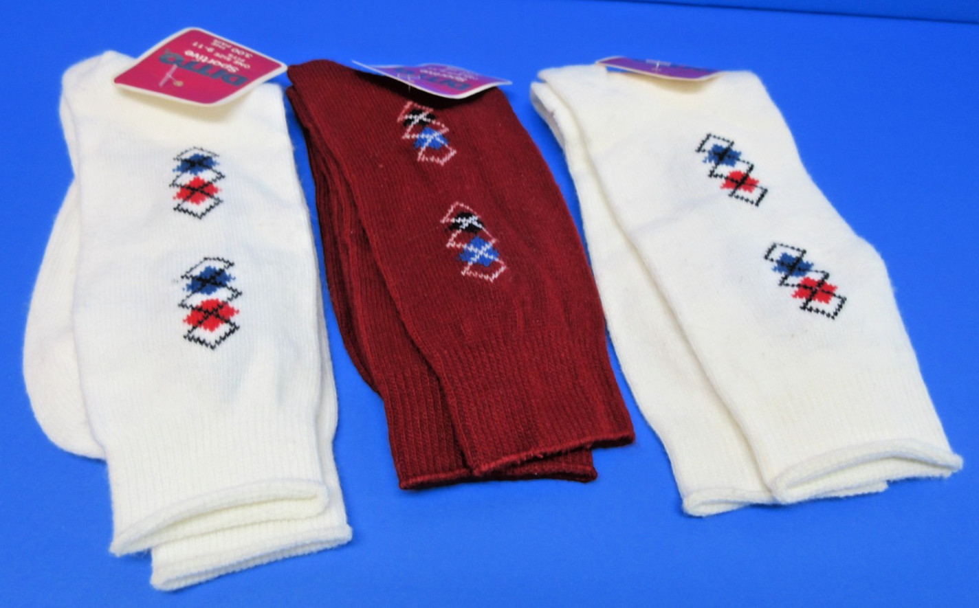 3 Pairs Vtg 1980s DITTO Legwear Sportive Socks Sz 9-11 Golf Sports